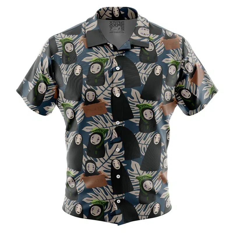 No Face Kaonashi Spirited Away Button Up Hawaiian Shirt