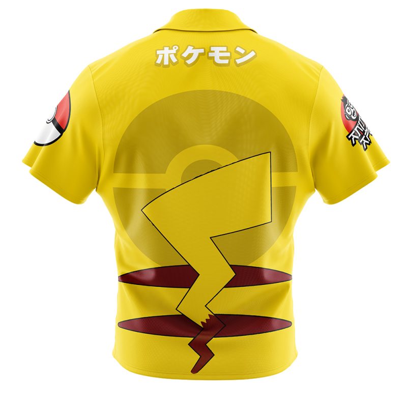 Pikachu Face Pokemon Button Up Hawaiian Shirt - Image 2