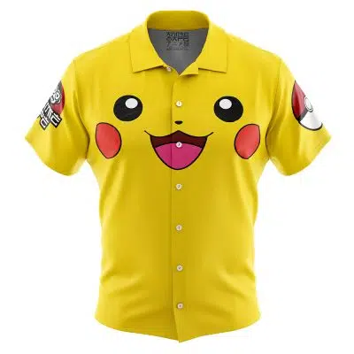 Pikachu Face Pokemon Button Up Hawaiian Shirt