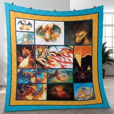 Charizard Collage Pokemon Quilt Blanket