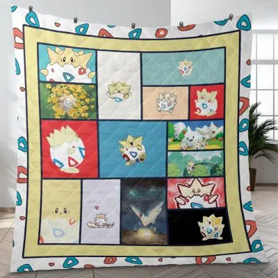 Togepi Collage Pokemon Quilt Blanket