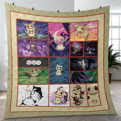 Mimikyu Collage Pokemon Quilt Blanket