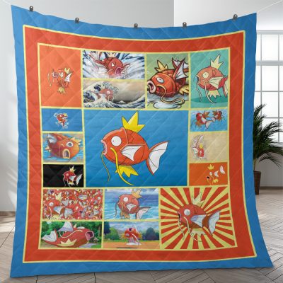 Magikarp Collage Pokemon Quilt Blanket