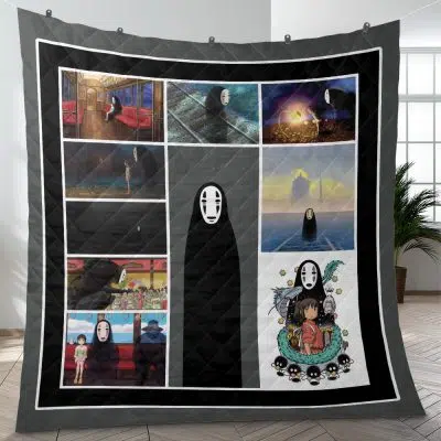 No Face Spirited Away Quilt Blanket