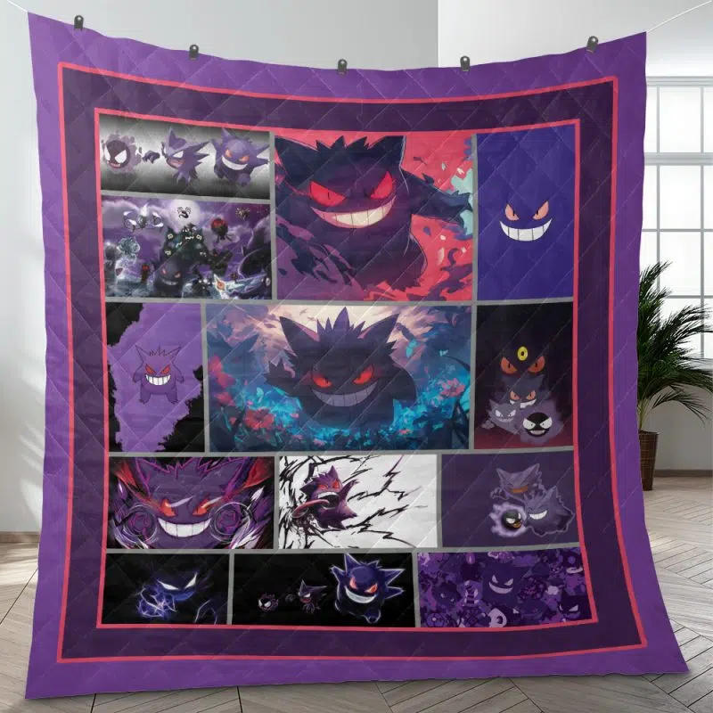 Gengar Collage Pokemon Quilt Blanket