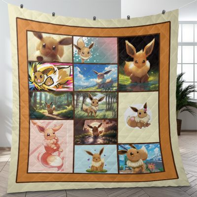 Eevee Collage Pokemon Quilt Blanket