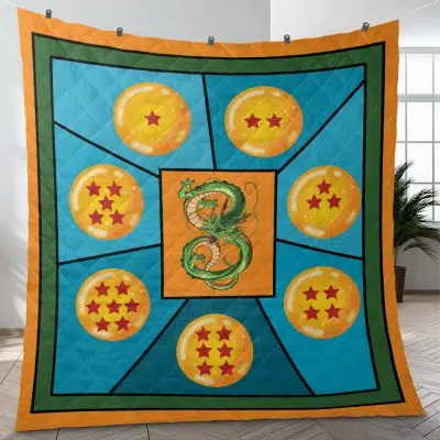 Dragon Balls and Shanron Dragon Ball Quilt Blanket