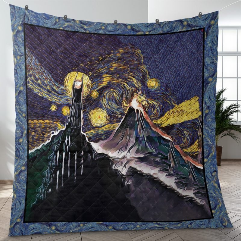 Lord of the Rings Mordor Starry Night Quilt Blanket