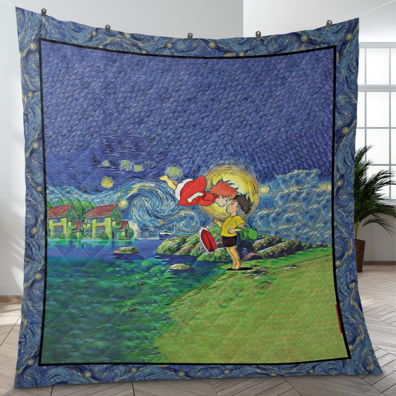 Ponyo Starry Night Quilt Blanket