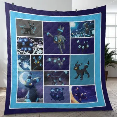 Shiny Umbreon Collage Pokemon Quilt Blanket
