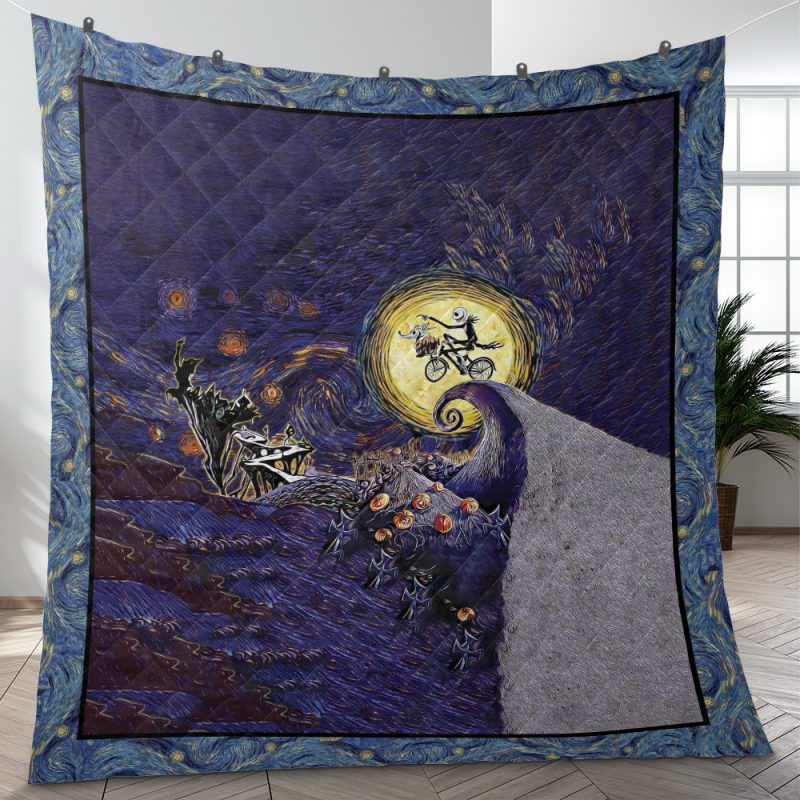 Starry Nightmare Before Christmas Quilt Blanket