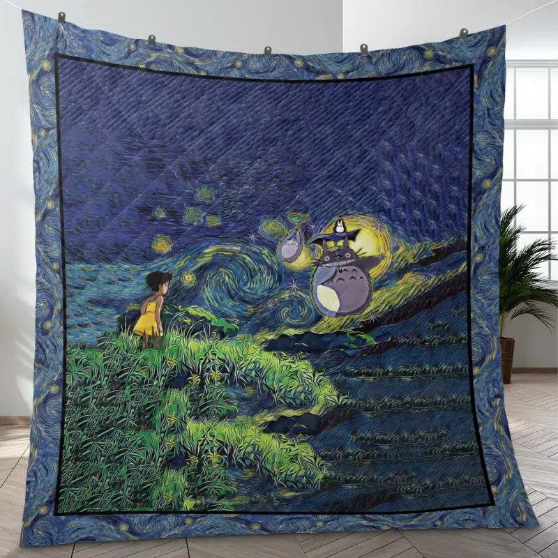 My Neighbor Totoro Starry Night Quilt Blanket