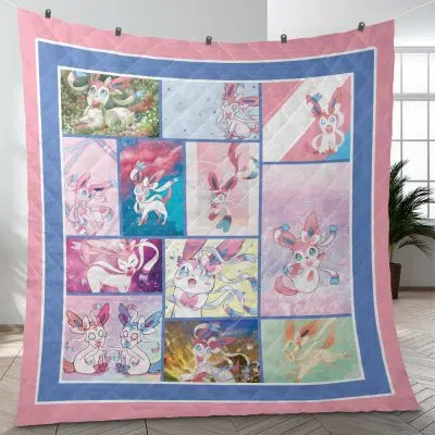 Sylveon Collage Pokemon Quilt Blanket