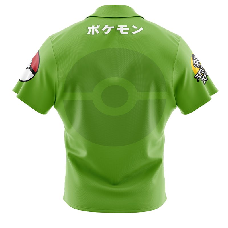 Rayquaza Face Pokemon Button Up Hawaiian Shirt - Image 2