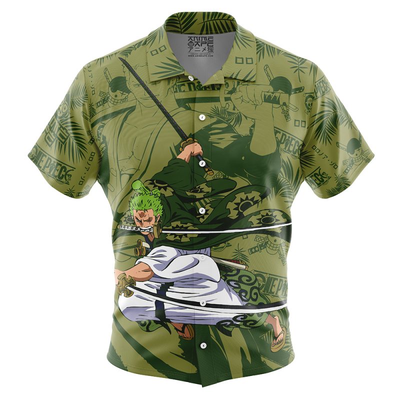 Roronoa Zoro Aloha OP Button Up Hawaiian Shirt