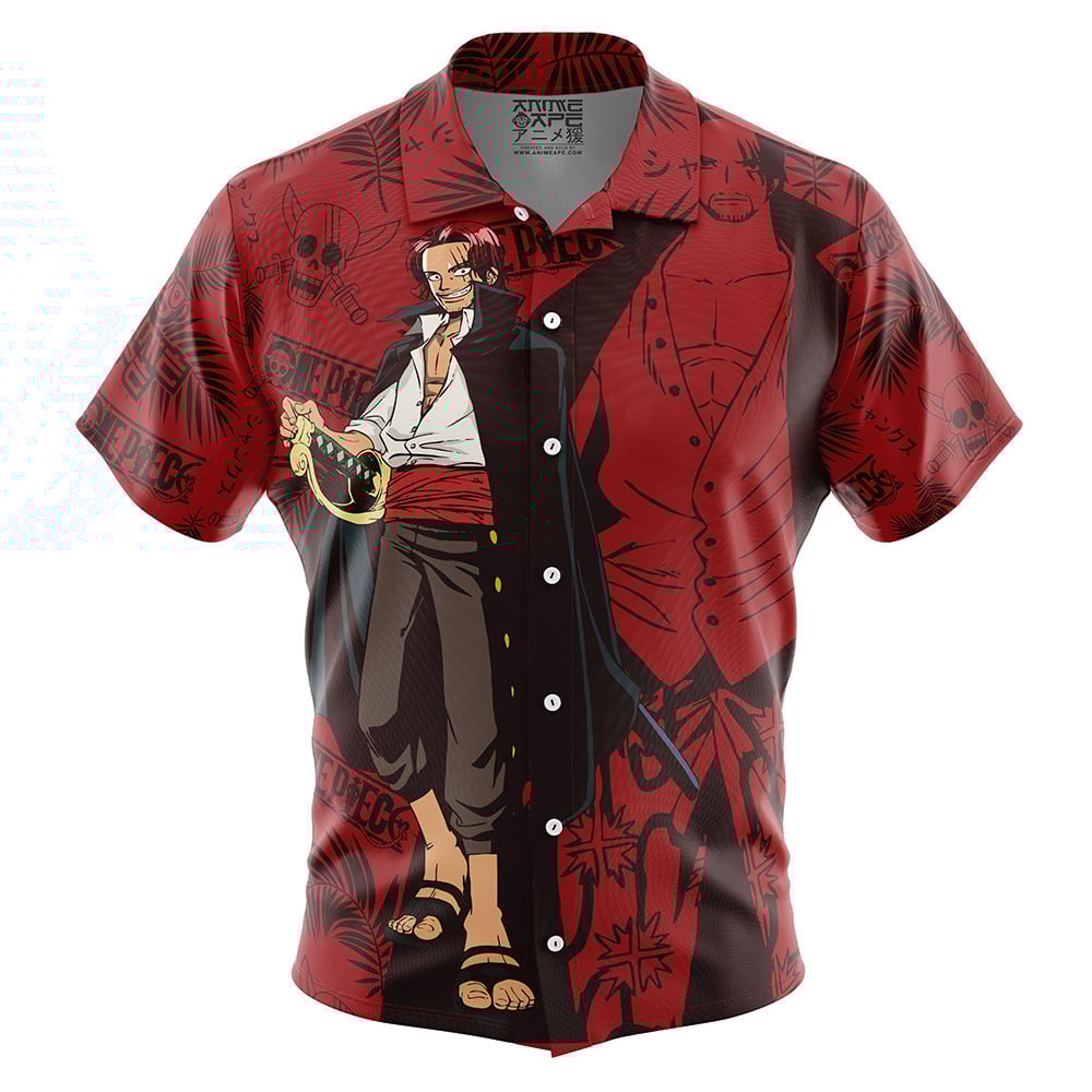 ワンピース heyon relax shirt all-in-one Shanks Aloha One Piece Button Up Hawaiian Shirt | Anime Ape