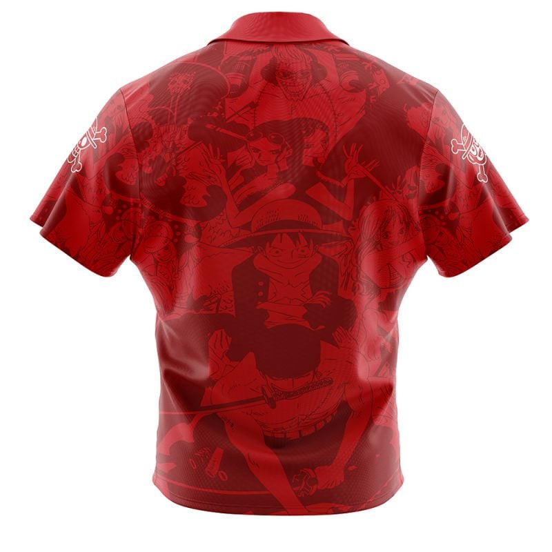 Straw Hat Pirates One Piece Button Up Hawaiian Shirt - Image 2