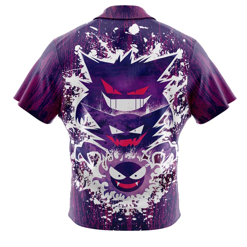 Trippy Ghostly Evolution Gastly Haunter Gengar  Pokemon Button Up Hawaiian Shirt - Image 2