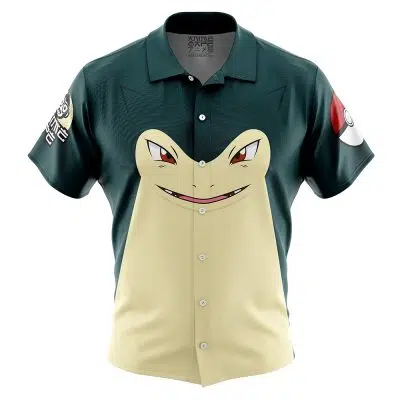 Typhlosion Face Pokemon Button Up Hawaiian Shirt
