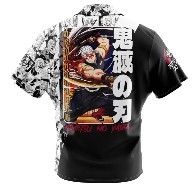 Uzui Tengen Manga Collage Demon Slayer Button Up Hawaiian Shirt