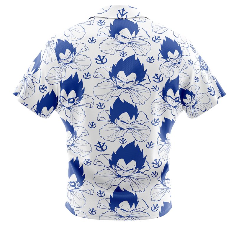 Vegeta Blue Dragon Ball Z Button Up Hawaiian Shirt - Image 2