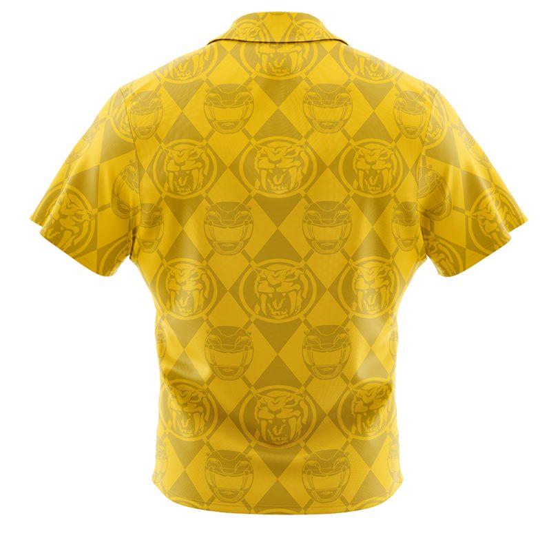 Yellow Ranger Pattern Power Rangers Button Up Hawaiian Shirt - Image 2