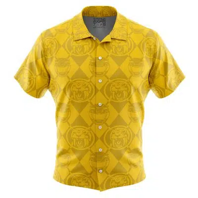 Yellow Ranger Pattern Power Rangers Button Up Hawaiian Shirt