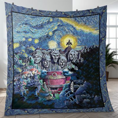 Naruto Konoha Starry Night Quilt Blanket