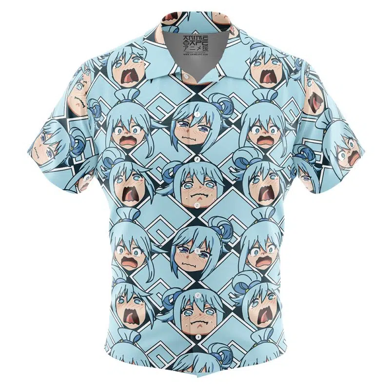 Aqua Axis Order Konosuba Button Up Hawaiian Shirt