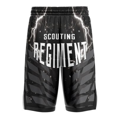 Black Scouting Regiment Attack On Titan Basketball Shorts
