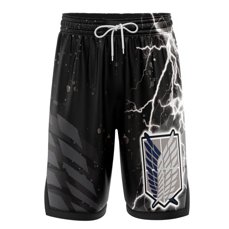 Black Scouting Regiment Attack On Titan Basketball Shorts