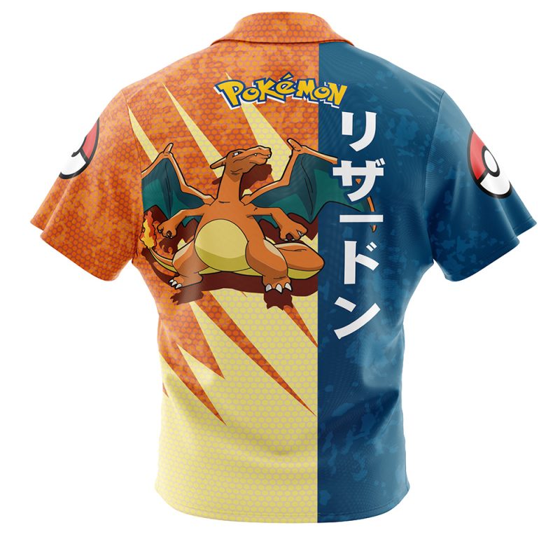 Charizard Attack Pokemon Button Up Hawaiian Shirt - Image 2