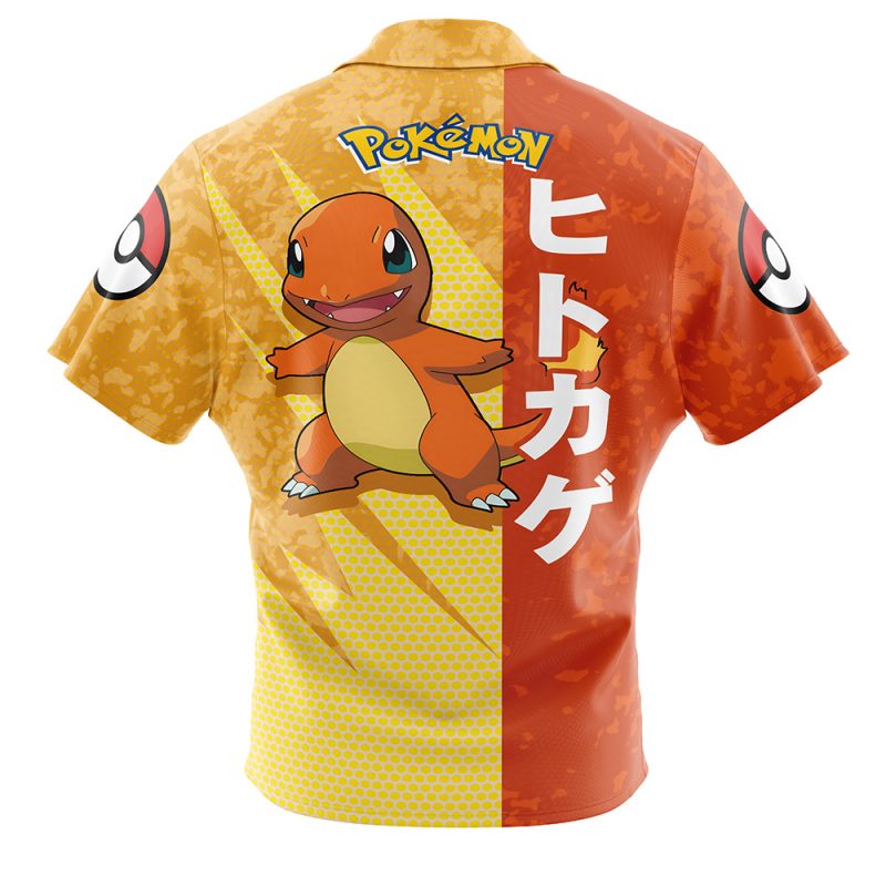 Charmander Attack Pokemon Button Up Hawaiian Shirt - Image 2