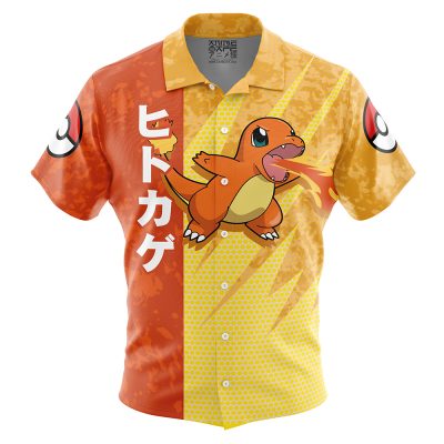 Charmander Attack Pokemon Button Up Hawaiian Shirt