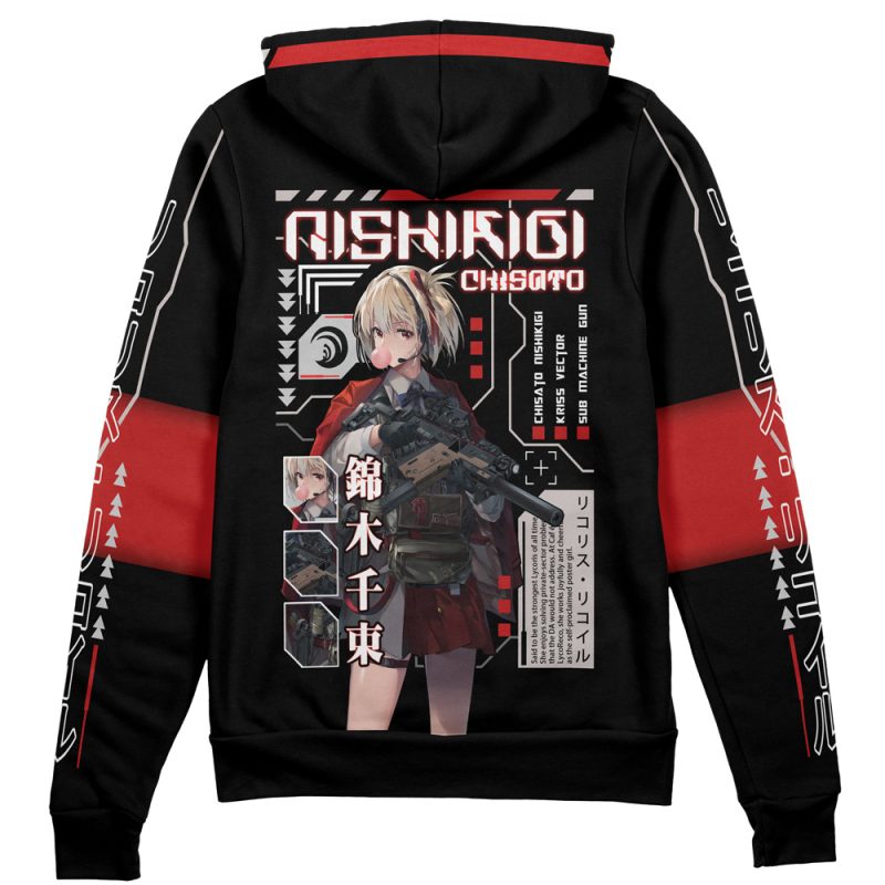 Chisato Nishikigi Lycoris Recoil Streetwear Zip Hoodie Jacket