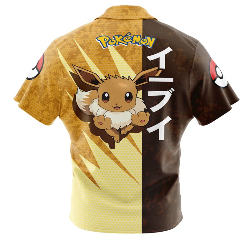 Eevee Attack Pokemon Button Up Hawaiian Shirt - Image 2