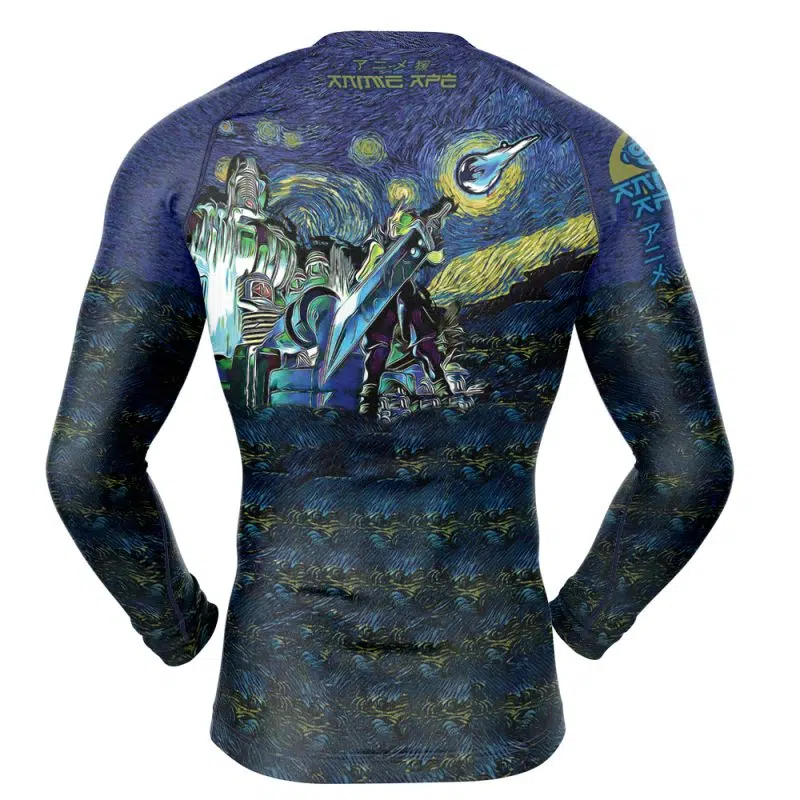 Final Fantasy 7 Starry Night Long Sleeve Rash Guard Compression Shirt - Image 2