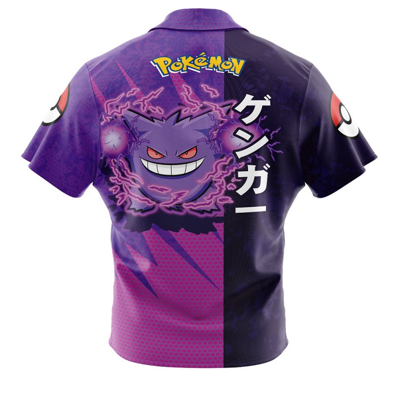 Gengar Attack Pokemon Button Up Hawaiian Shirt - Image 2