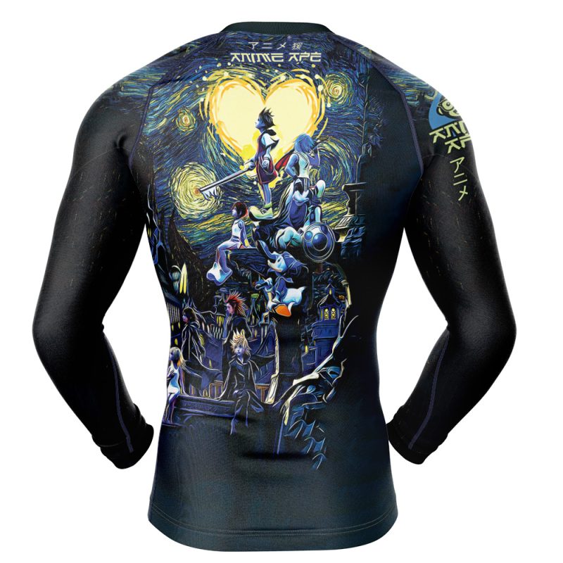 Kingdom Hearts Starry Night Long Sleeve Rash Guard Compression Shirt - Image 2