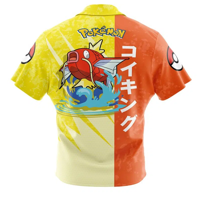 Magikarp Attack Pokemon Button Up Hawaiian Shirt - Image 2