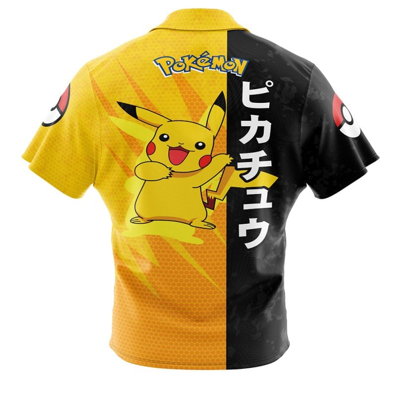 Pikachu Attack Pokemon Button Up Hawaiian Shirt - Image 2