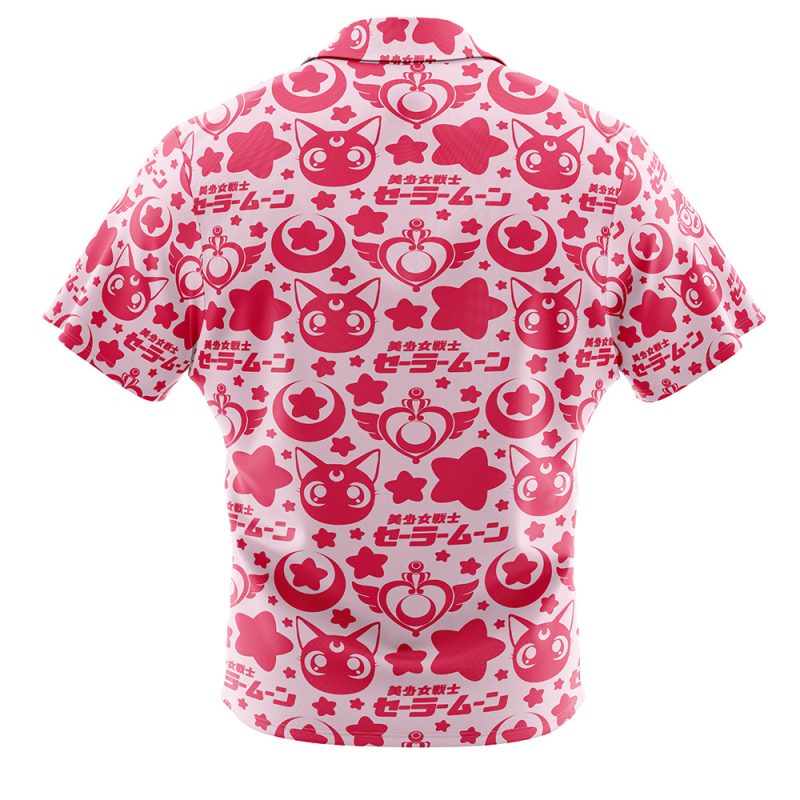 Pink Sailor Moon Button Up Hawaiian Shirt - Image 2
