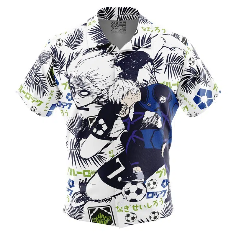 Seishiro Nagi Blue Lock Button Up Hawaiian Shirt