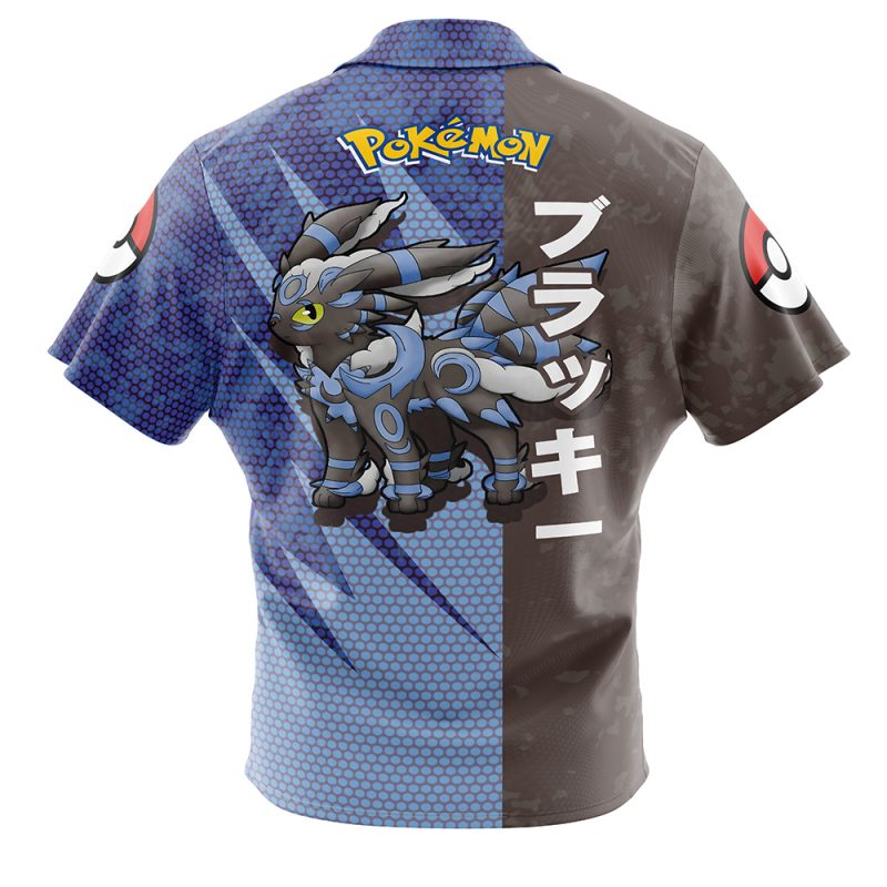 Shiny Umbreon Attack Pokemon Button Up Hawaiian Shirt - Image 2