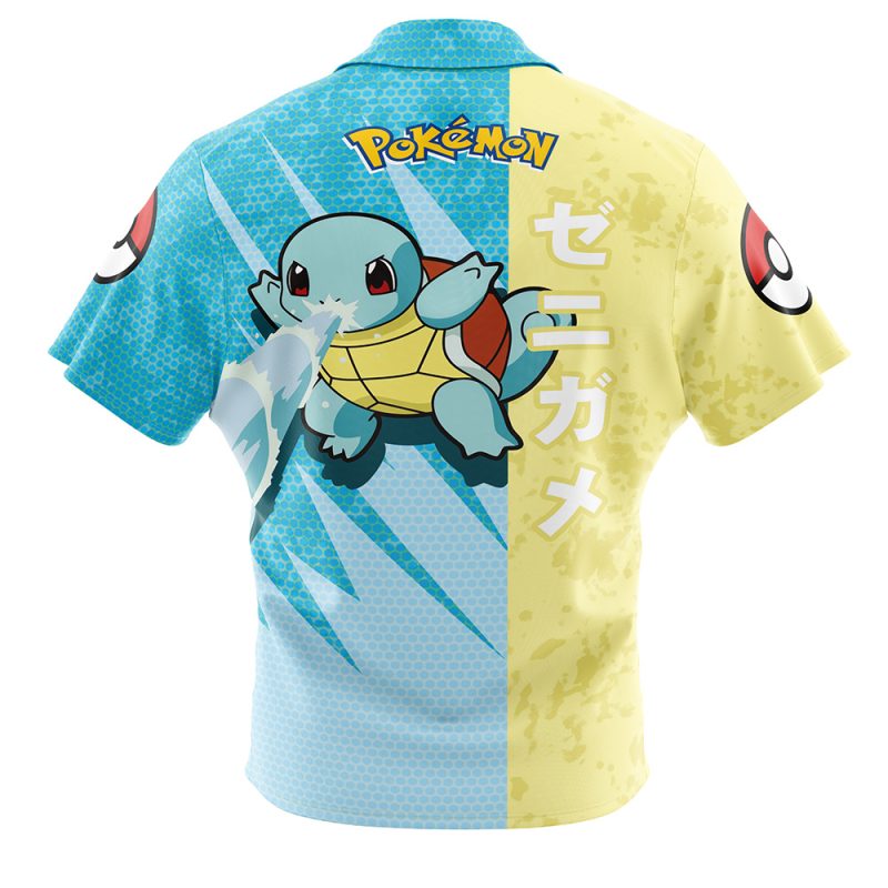 Squirtle Attack Pokemon Button Up Hawaiian Shirt - Image 2