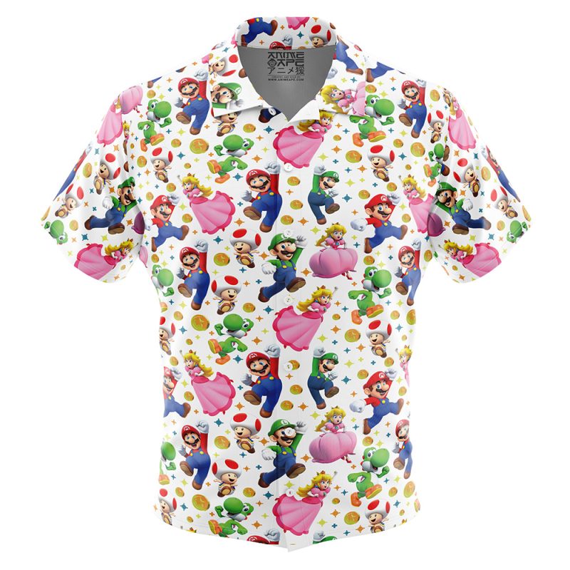 Super Mario Bros Button Up Hawaiian Shirt