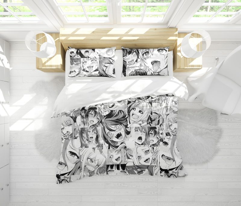 Ahegao Pattern Bedding Set - Image 2