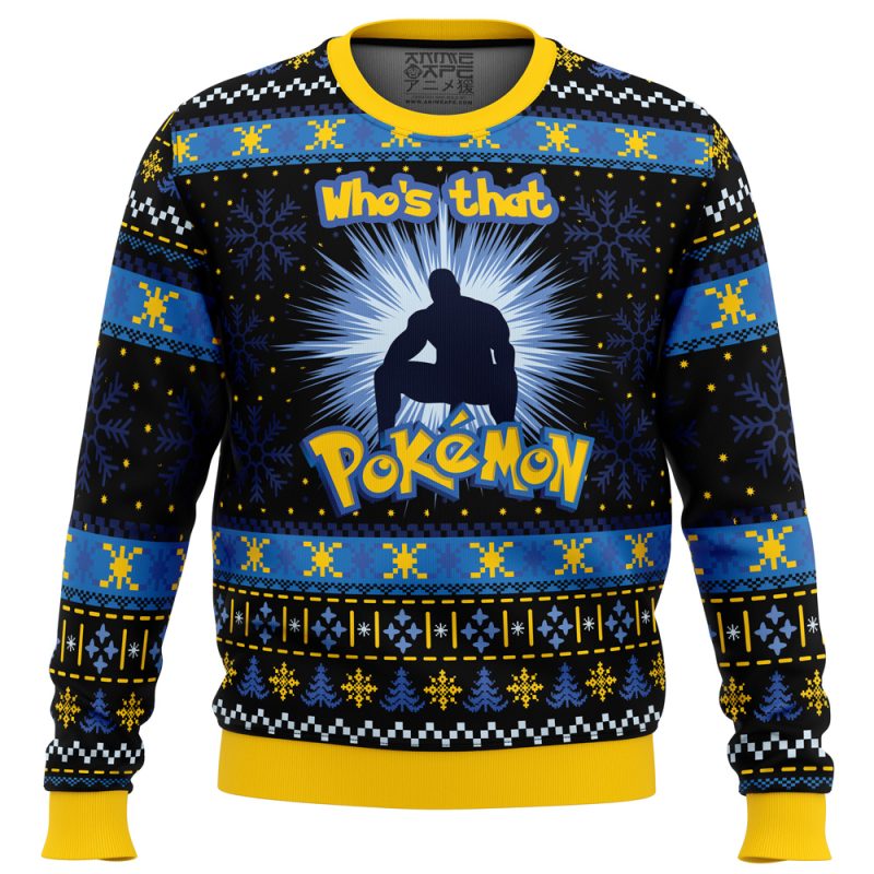 Barry Wood Who's that Pokemon Pop Culture Ugly Christmas Sweater