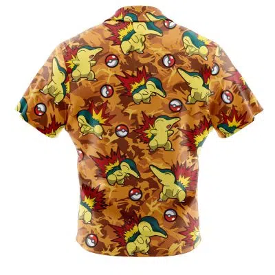 Cyndaquil Pokemon Button Up Hawaiian Shirt