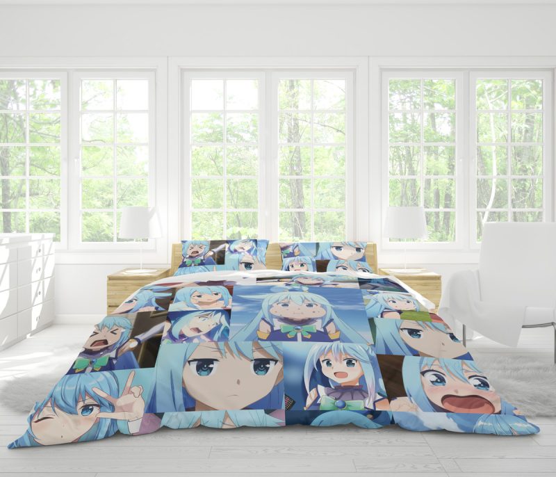 Funny Face Aqua Konosuba Bedding Set - Image 4